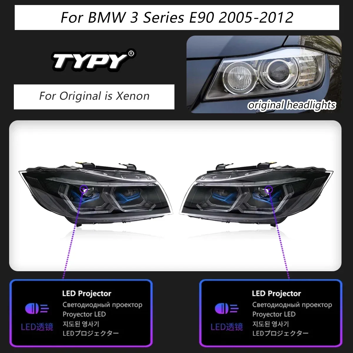 Head Lamp for BMW E90 LED Headlight 2005-2012 Headlights 320i 325i 