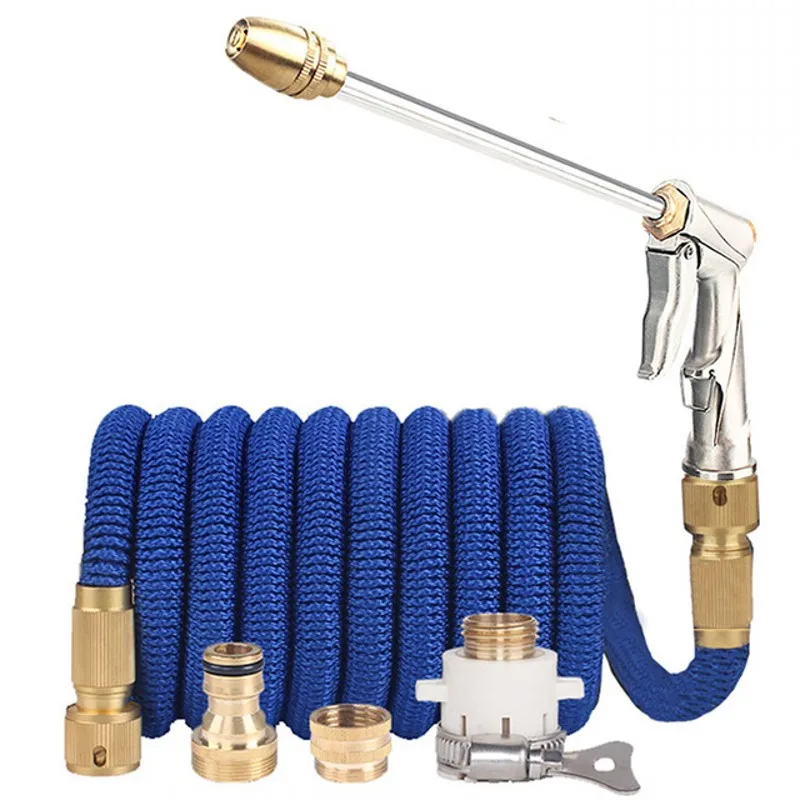 Double Metal Connector Garden Water Hose Expandable High Pressure Pvc Reel Magic Water Pipes for Garden Farm Irrigation Car Wash