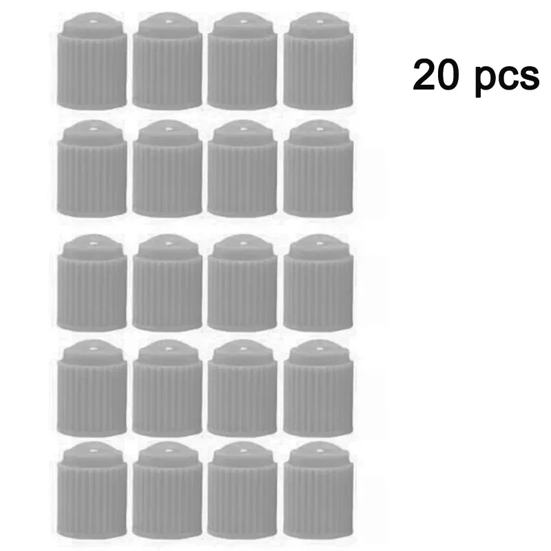 Universal Black Tire Valve Caps with O-Ring Seal - 20-Pack
