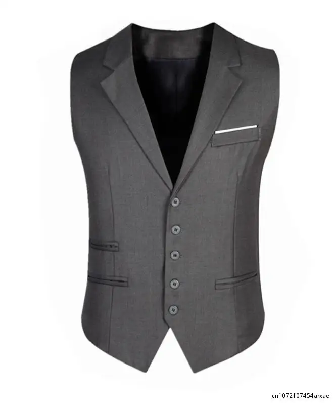

New Arrival Dress Vests For Men Slim Fit Mens Suit Vest Male Waistcoat Gilet Homme Casual Sleeveless Formal Business Jacket