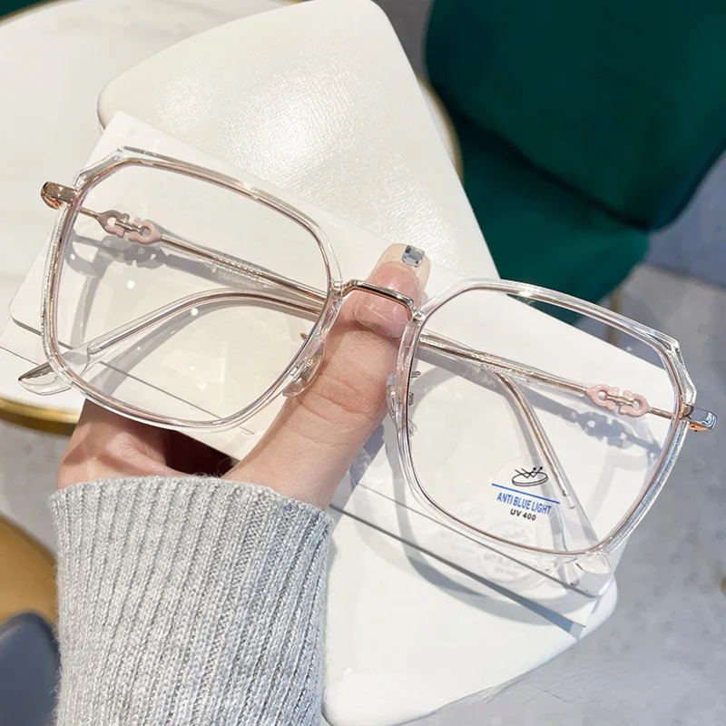 Ultraleichte blaue blockierende Brille Mädchen Retro grüner Rahmen einfache Brille blaue Licht Lünette transparente Brille für Frauen – Detail 6