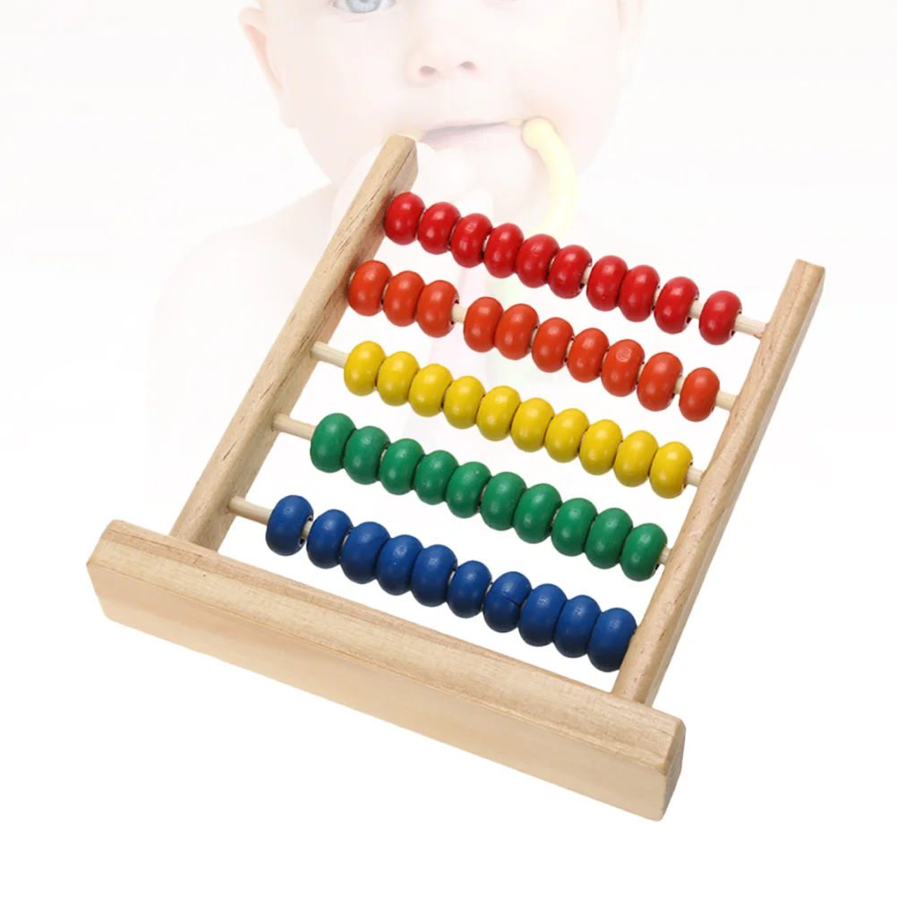 

Toy Counters Kids Educational Intelligence Bead 5 Rows Math Abacus Bamboo Child