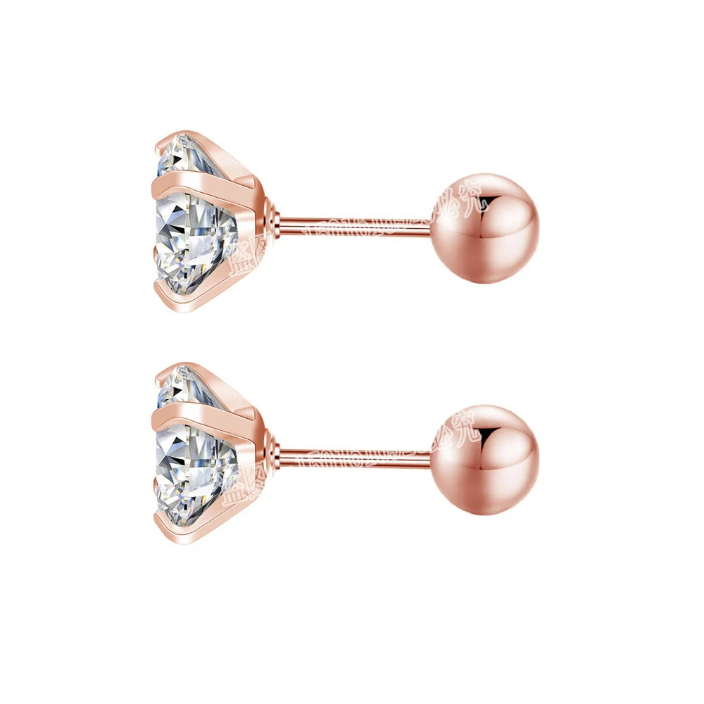 Stud Earrings stud earrings New Medical Stainless Titanium Steel Zircon Crystal 4 Prong Tragus Cartilage Stud Earrings For Men Women Piercing Ear Jewelry