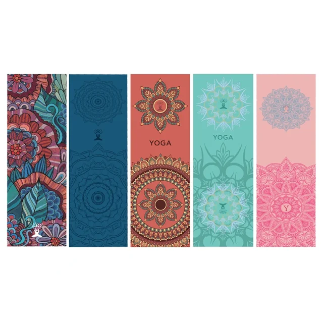 63*185cm Non-slip Yoga Mat Blanket Towel Gym Fitness Pilates Exercise Sports Travel Pattern Home Yoga Mat Cover Quick-drying 2