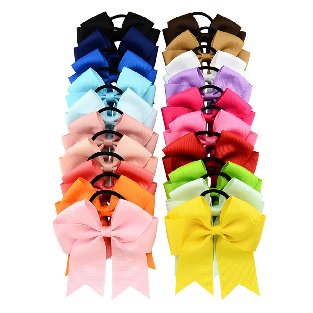 

20 Pcs/Pack Hair Ties for Kids Bowknot Holder Elastic Scrunchies Ribbon Band Hairband Child Scun