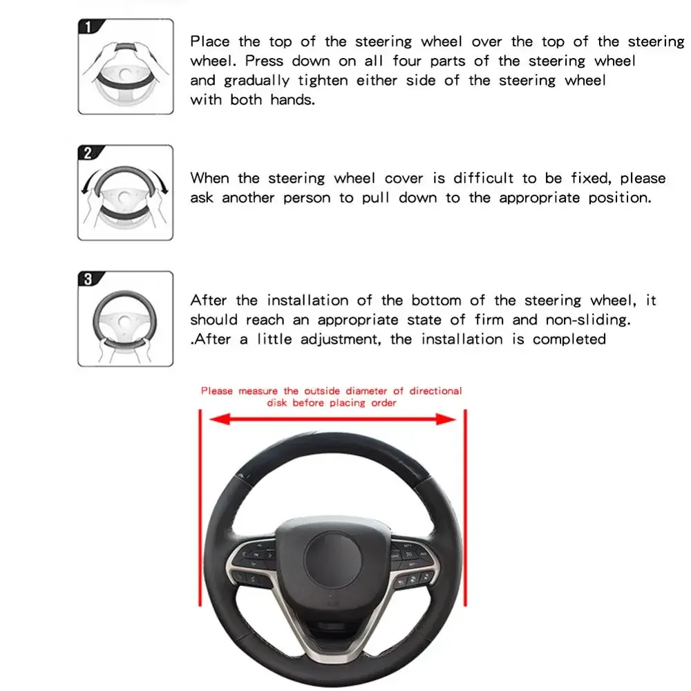 Car Steering Wheel Cover 38CM Auto Steering Wheel Braid On The Cover Case Funda Volante Universal Car Accessories steering wheel cover