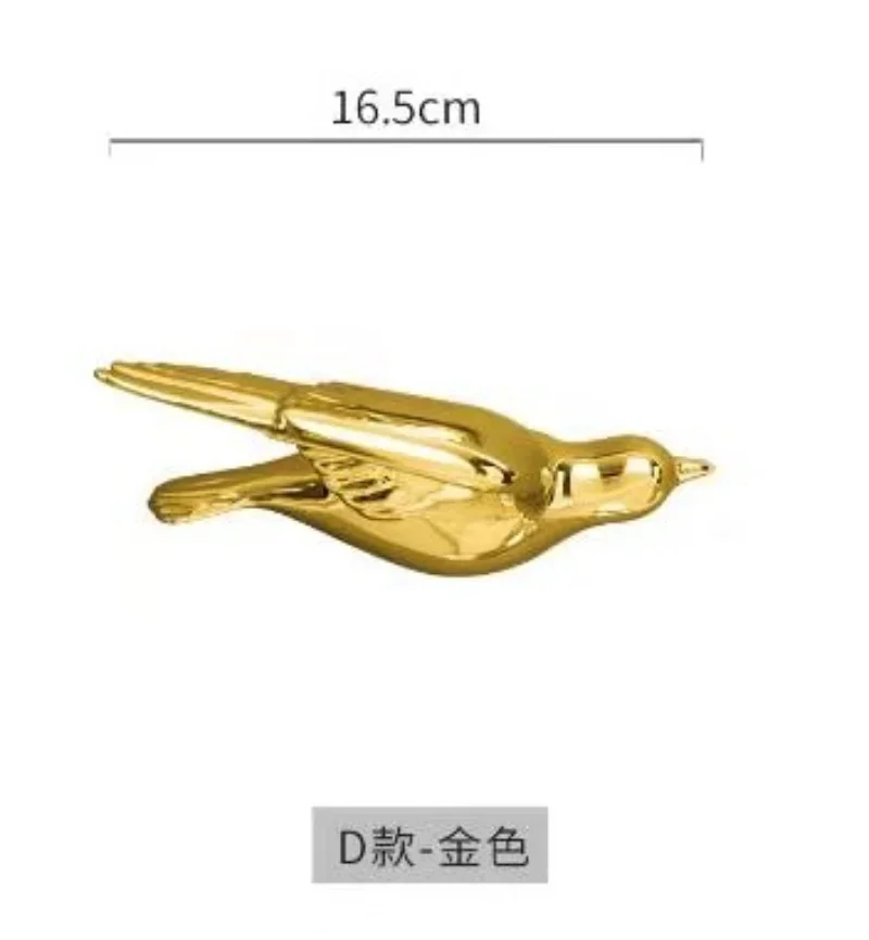 Ceramic Bird Simulation Animal Wall Hanging Animal Gold Background Wall 3D Stereo Pendant Pigeon Ornaments Home Decoration 6
