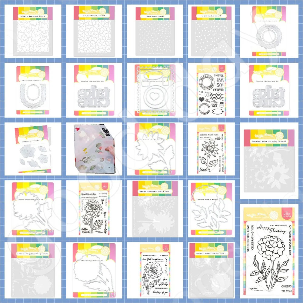 2024 New Exquisite Flowers Butterflies Metal Cutting Dies and Stamps for DIY Scrapbook Paper Craft Handmade Card Album Stencil