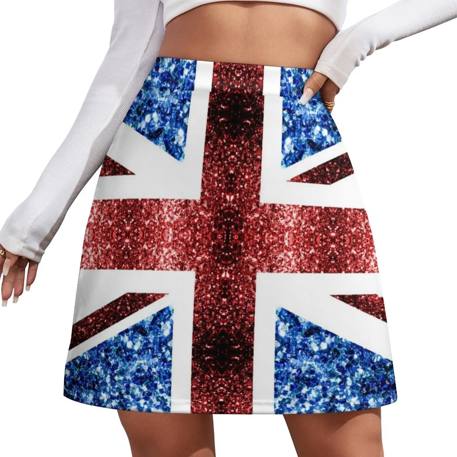 United Kingdom UK flag blue red faux sparkles Mini Skirt skirt skirt women's skirts trend 2023 mini denim skirt Women's clothing ni no kuni™ ii revenant kingdom pc