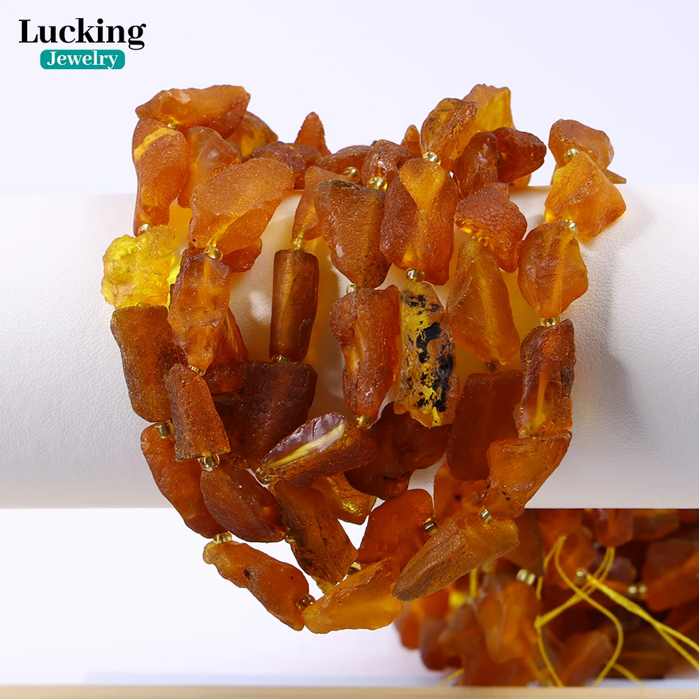 Natural Baltic Amber Beads - Untreated Yellow Honey Color for DIY Jewelry Making, Healing Crafts, Fossil Gemstone Collectors 2