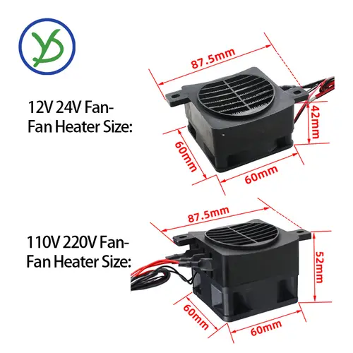 12V 24V 48V 110V 220V PTC Heater 50~400W Ceramic Thermostatic Insulated Heater With Fan Pet Insulation Incubator Electric Heater - Image 6
