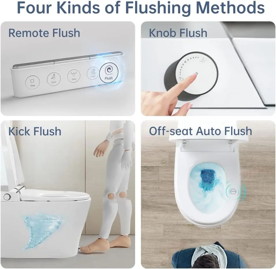 Bidet Toilet Auto Open Close Modern Minimalist Toilet Heated Seat Warm Water Auto Flush Nightlight Electric Elongated 3