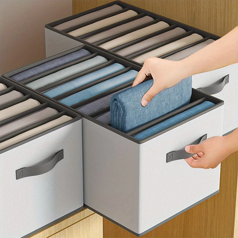 1pc Foldable Fabric Drawer Organizer for Jeans, Shirts, and Blankets - Space-Saving Closet Divider for Home Storage 6