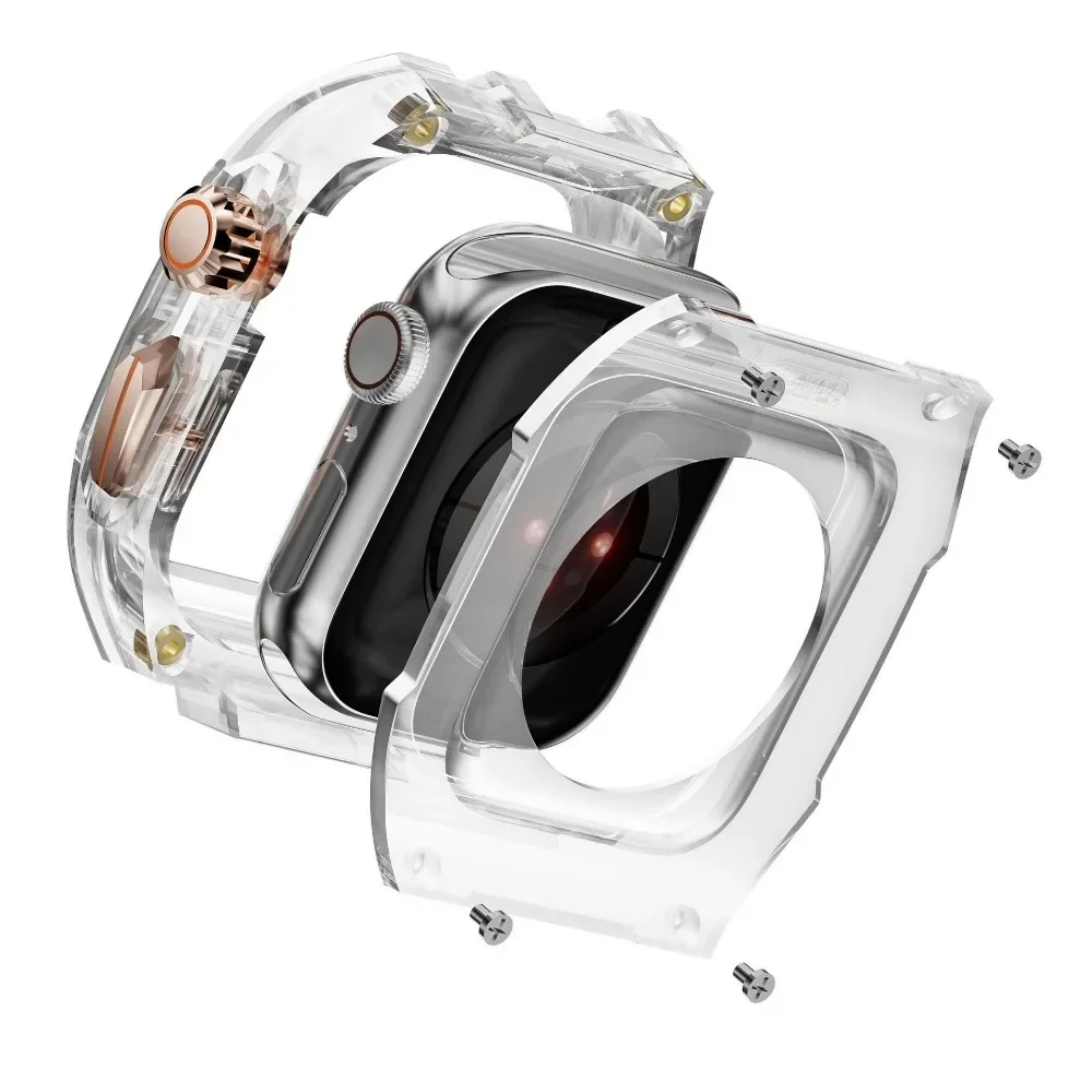 Apple Watch Case Conversion Kit Silicone Band For Apple Watch series10 9 8 7 6 5 se Ultra2 49mm 46mm 44mm 45mm 40mm 41mm apple watch screen protector case watch case apple watch strap