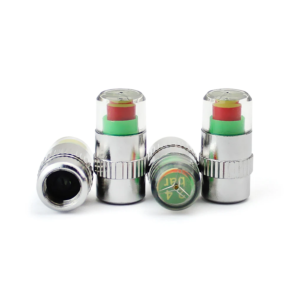 2.4PSI Pressure 4PCS Car Auto Tire Pressure Monitor Tire Gage Alert Sensor Indicator Valve Caps 100% Brand New and High Quality