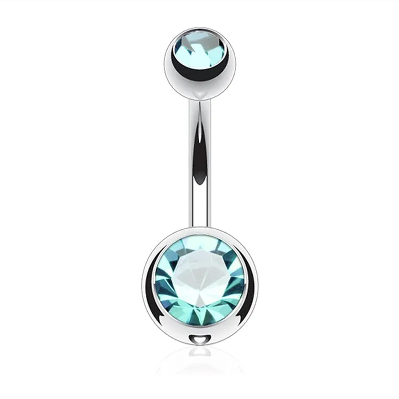 Crystal Zircon Stainless Steel Belly Button Piercing Set - Navel Barbell Collection