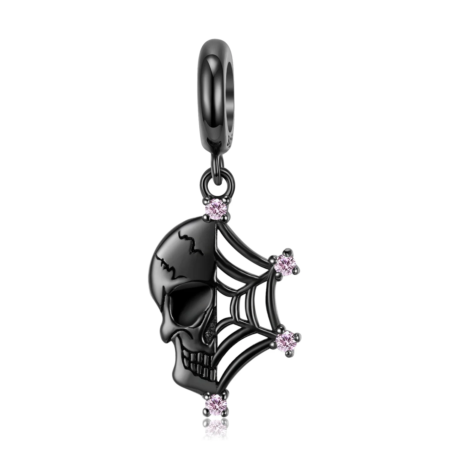

Spider Web Skull European Sterling Silver S925 Charm For Original Women Bracelet Necklace Chain Jewelry
