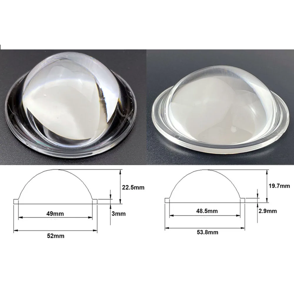 10-52 MM PMMA Edged Acrylic Plano-convex Lens Flashlight LED Lens Focusing Torch Plastics Magnifying Plano Convex
