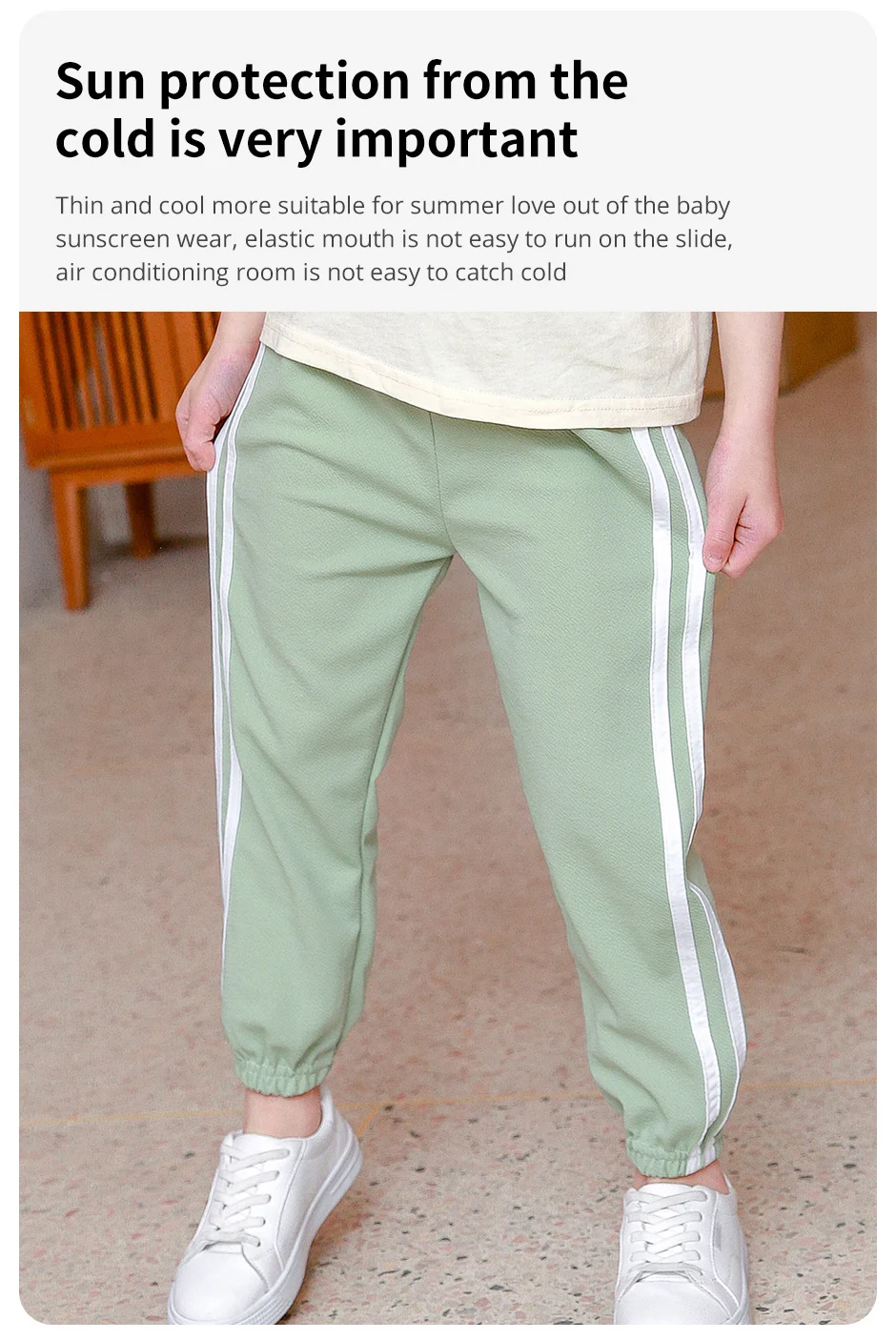 Kinder mücken hose Sommer dünne Jungen Sommer hose Eisseide Mädchen große Kinder Seiden blüher Pyjama hose – Detail 4
