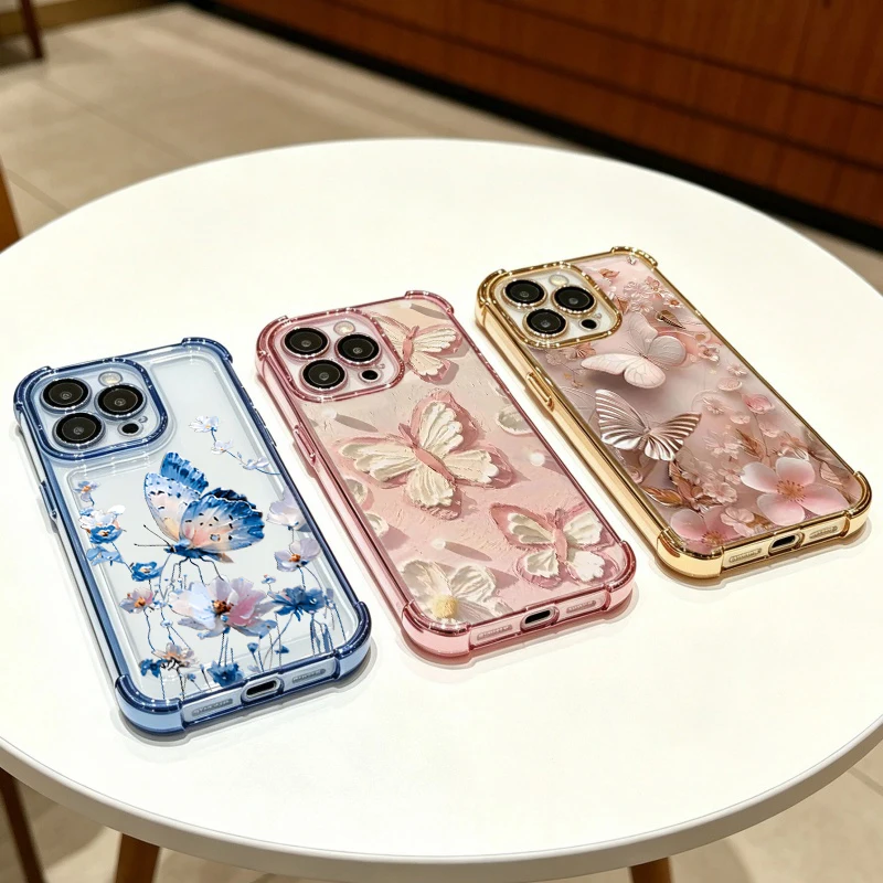 Butterfly Shockproof Fashion Plating Phone Case Cover