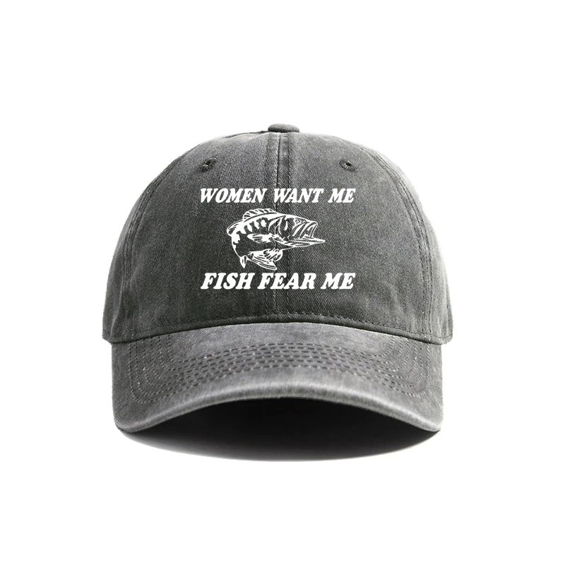 Frauen wollen mich Fisch fürchten mich Baseball mütze Sommer verzweifelt Papa Hüte Männer Outdoor Fischer Mützen MZ-478 – Detail 11