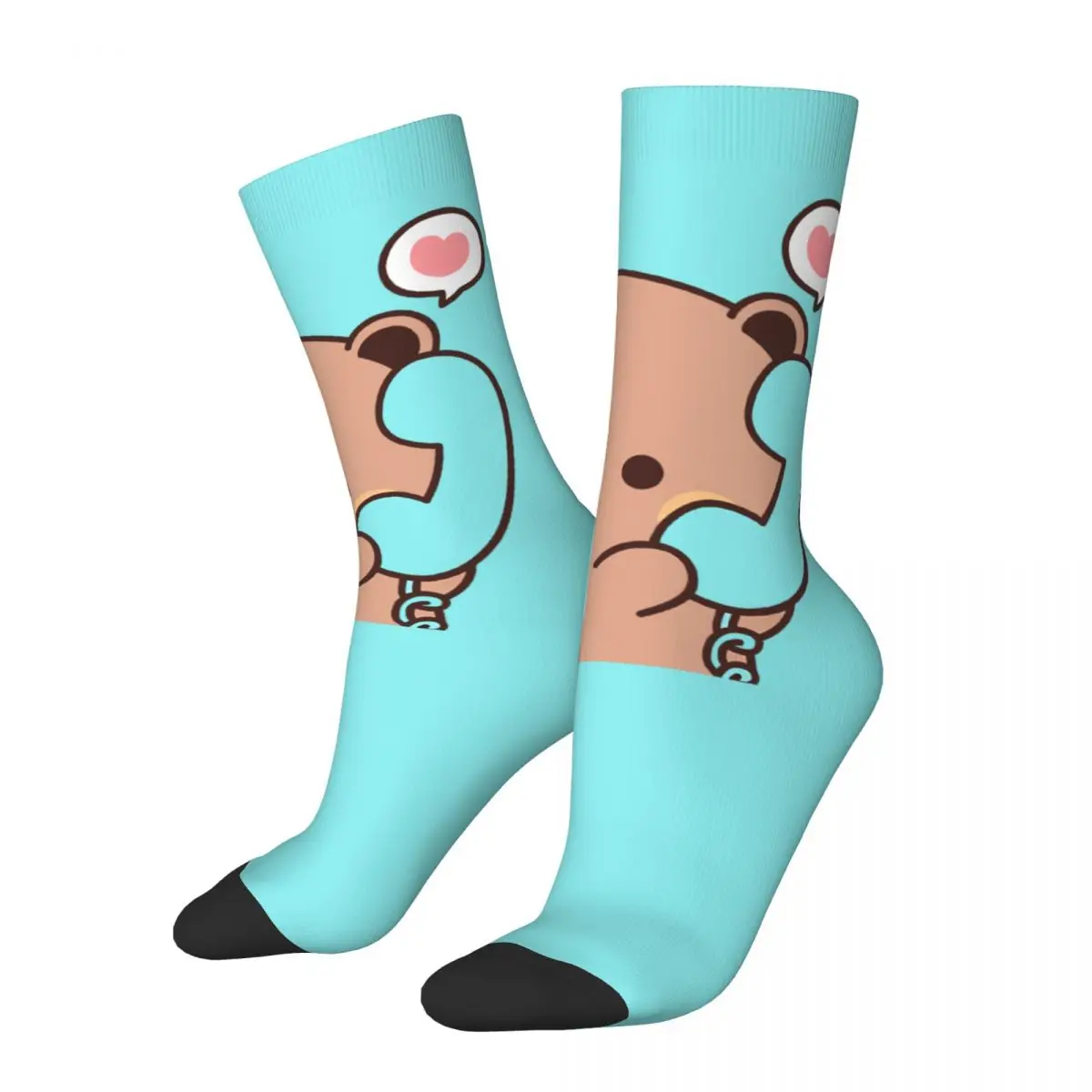 Hip Hop Vintage Cute Panda Bear Coppia Calzini A Compressione Da Uomo Pazzi Unisex Latte E Mocha Bubu Dudu Street Style Crew Sock
