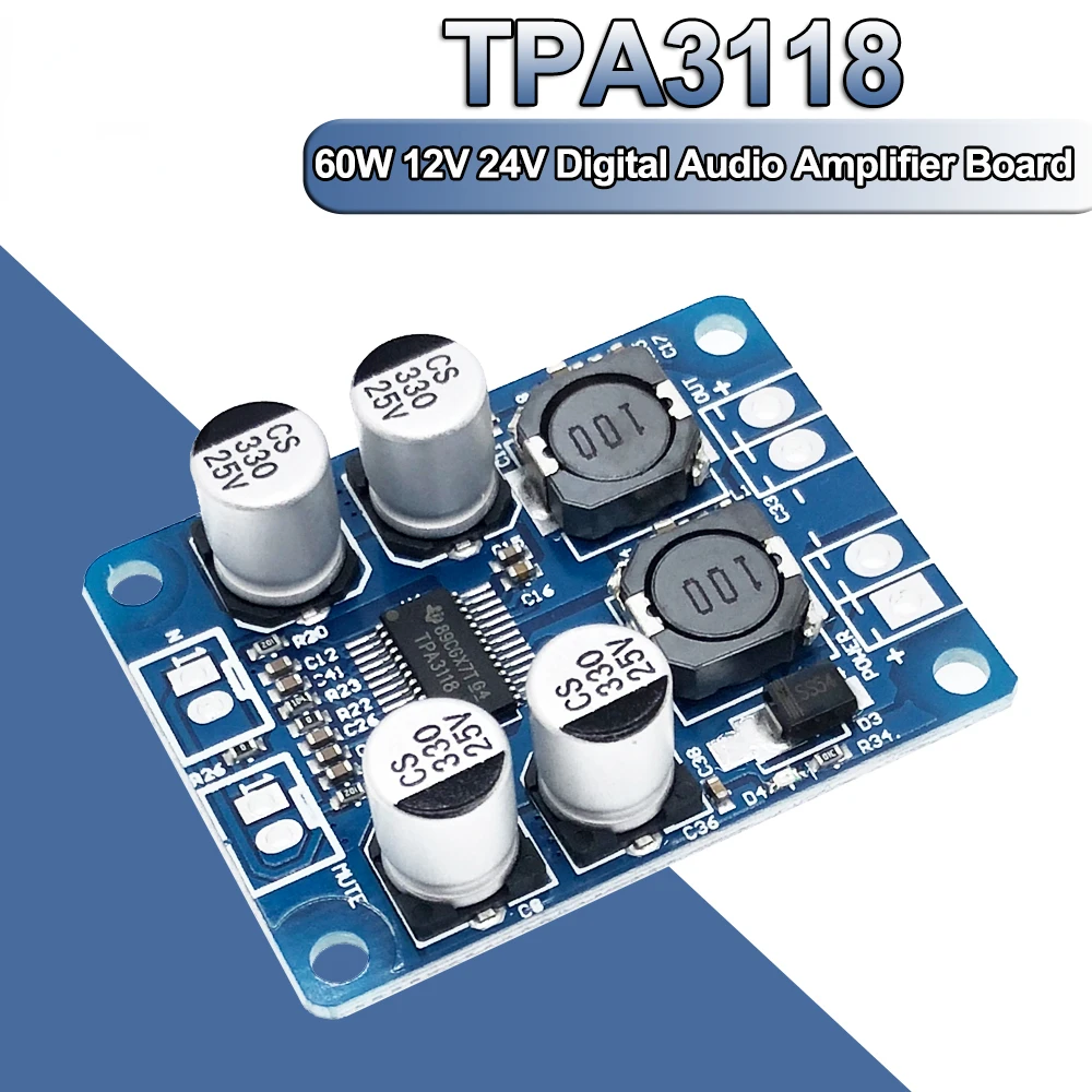 28Pin TPA3118 60W 12V 24V PBTL Mono Digital Audio Power Amplifier Board