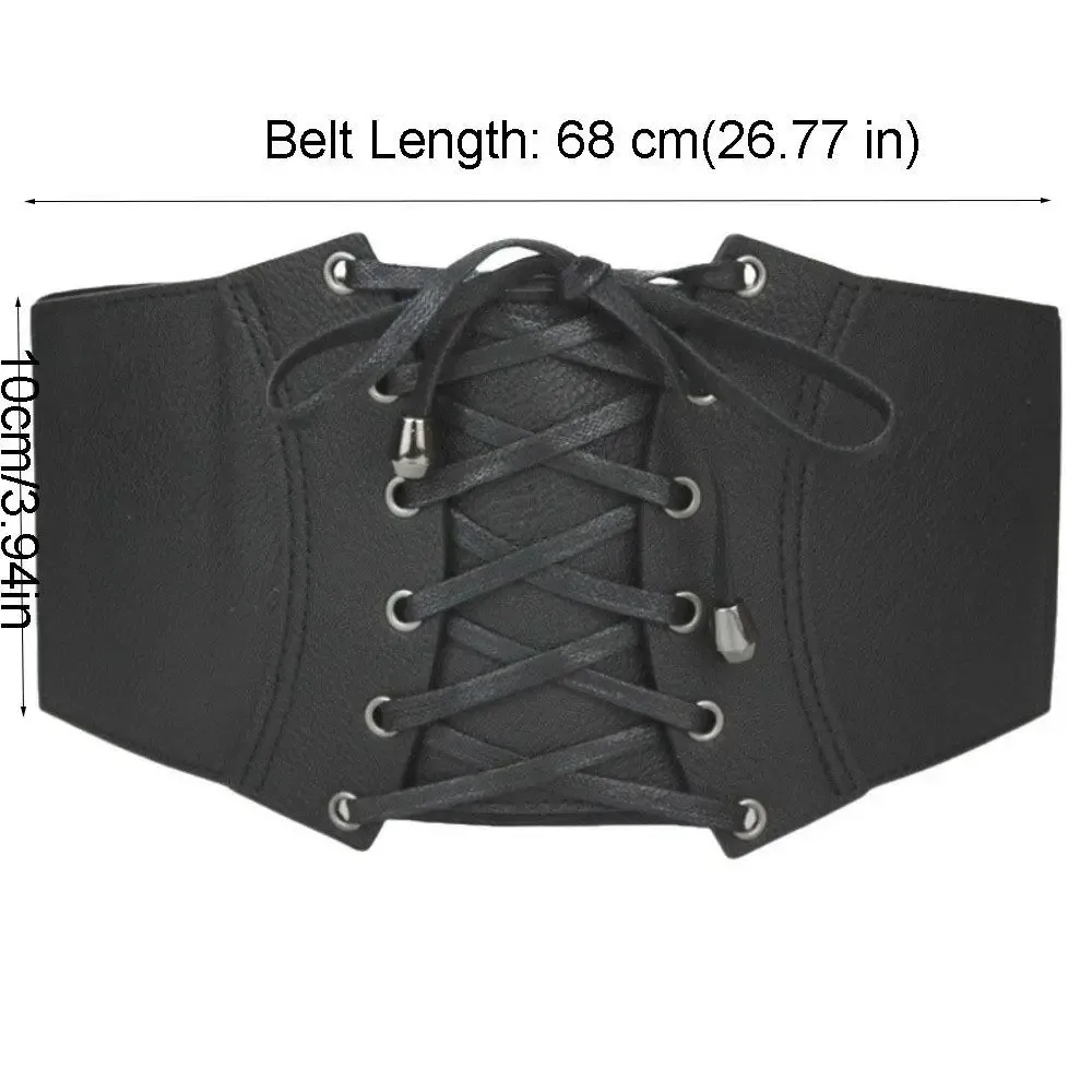 PU-Leder-Taillengürtel, elastischer, schlankmachender Taillengürtel, breiter Gürtel, Western-Cowboy-Gürtel, einfarbige Gürtel für Damen – Detail 3
