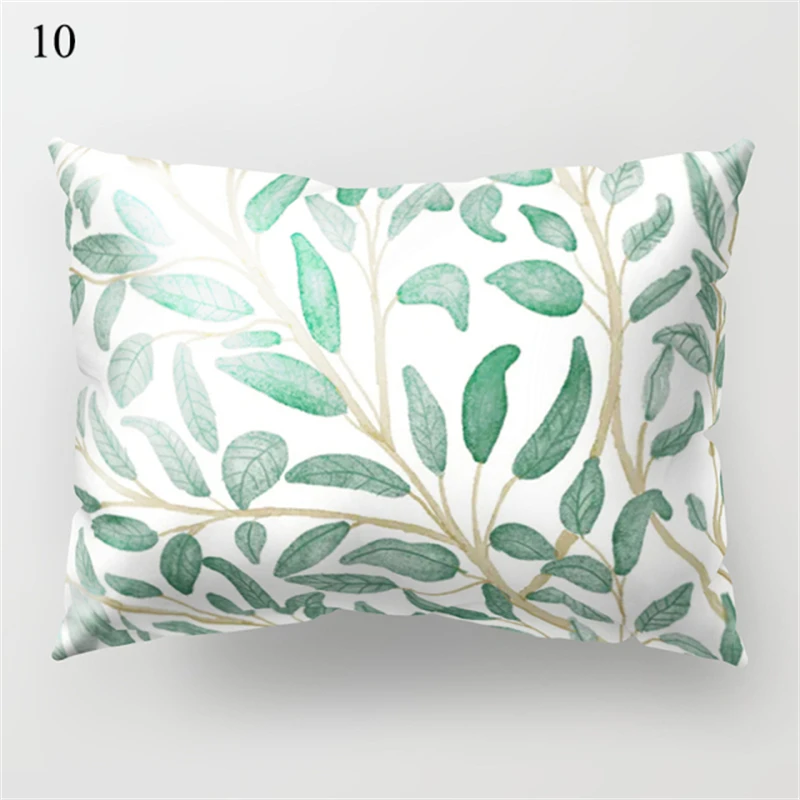 Tropical Plant Pillowcase Green Printing Cushion Cover Decoration Sofa Bed Car Pillowcase Cushion Home Decoration 30*50CM 