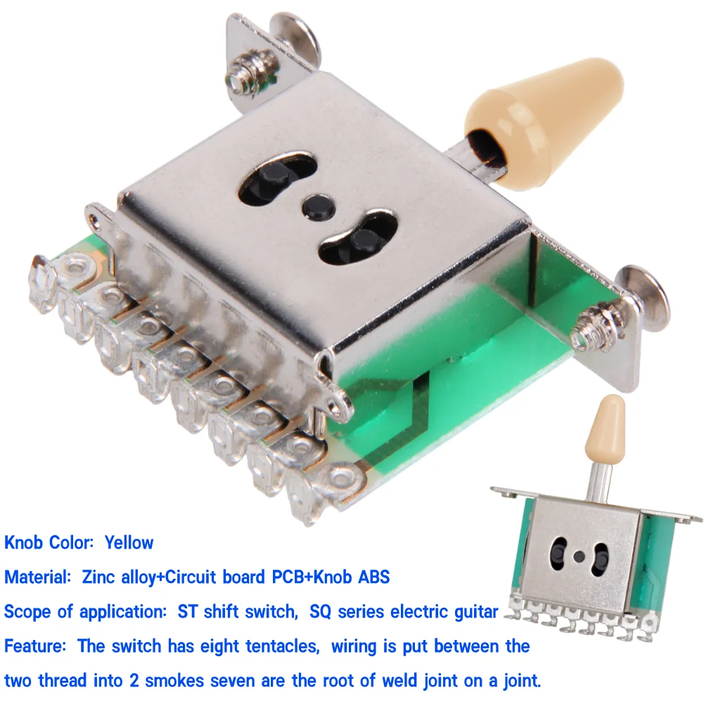 Enhanced Electric Guitar 5-Way Pickup Selector Switch with Knob
