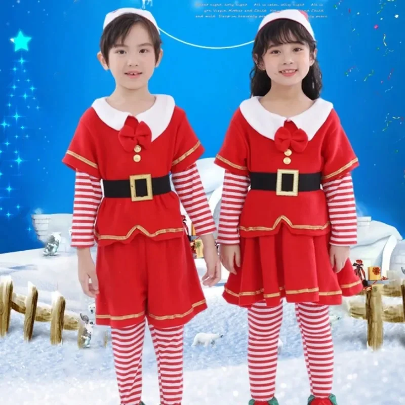 

Fall Winter Kids Christmas Costumes Boys Girls Elves Show Cosplay Adult