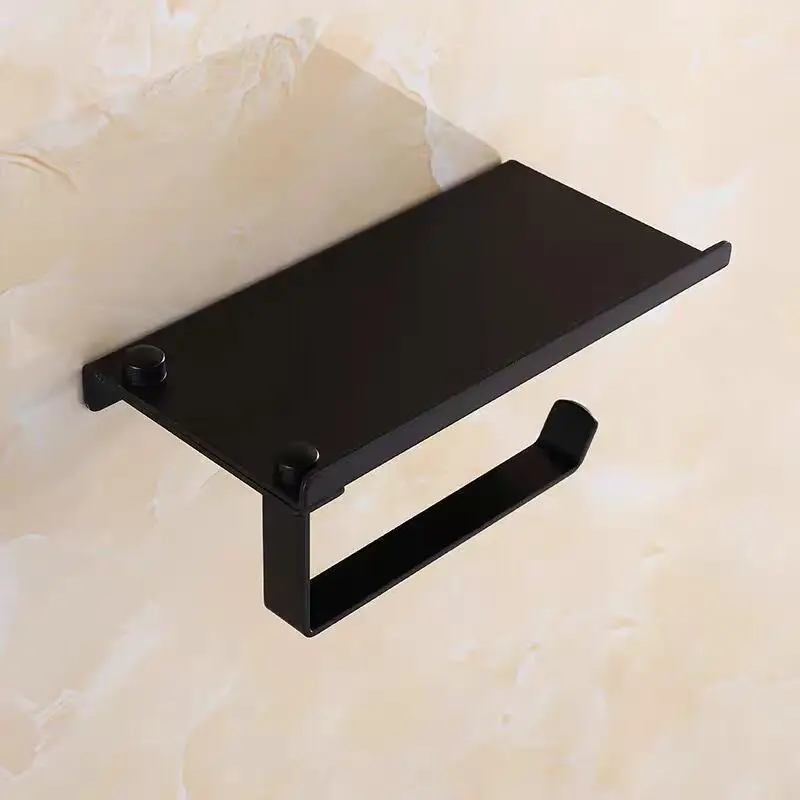 Stainless Steel Bathroom Paper Holder with Shelf Bathroom Paper roll Holder Gold Towel Rack Toilet Tissue Box