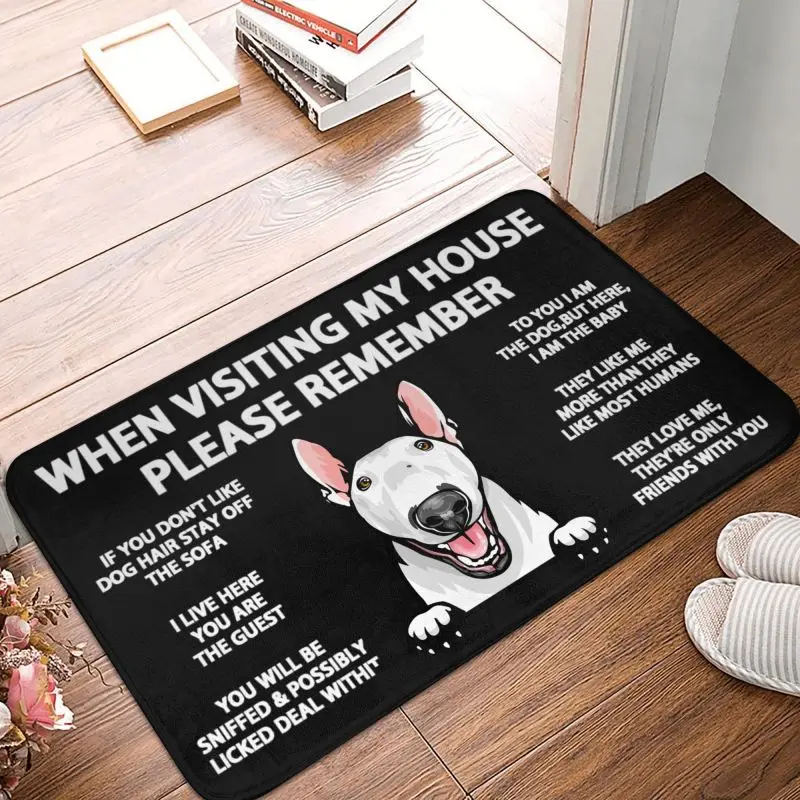 Bull Terrier Dog Door Floor Bath Kitchen Mat Antiscivolo Outdoor Pet Animal Zerbino Camera Da Letto Balcone Ingresso Tappeto Tappeto Footpad
