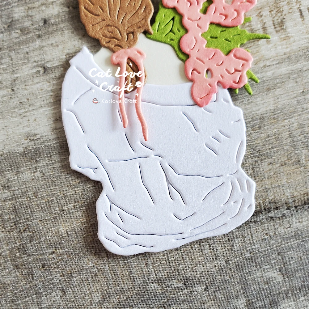 Catlove Mädchen mit Blumen, Rückansicht, Metall-Stanzformen, Scrapbooking, Schablone, gestanzte Kartenherstellung, DIY-Handwerk, Prägung, neue Stanzformen – Detail 11