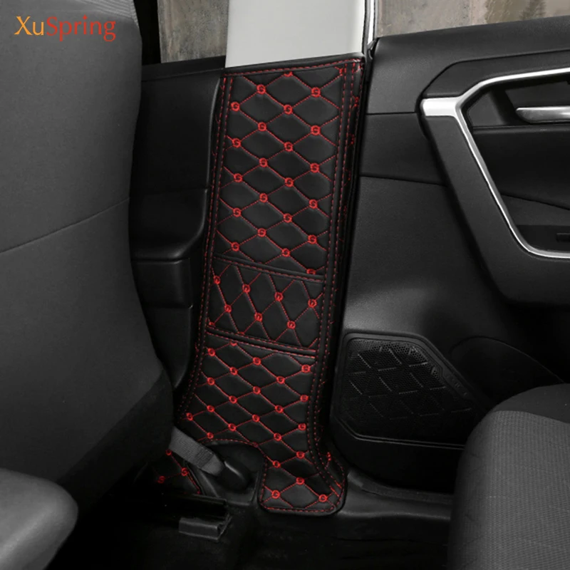 Car B Millde Pillar Mat Pad For Toyota RAV4 XA50 Anti-kick Protective Cushion Case Stickers