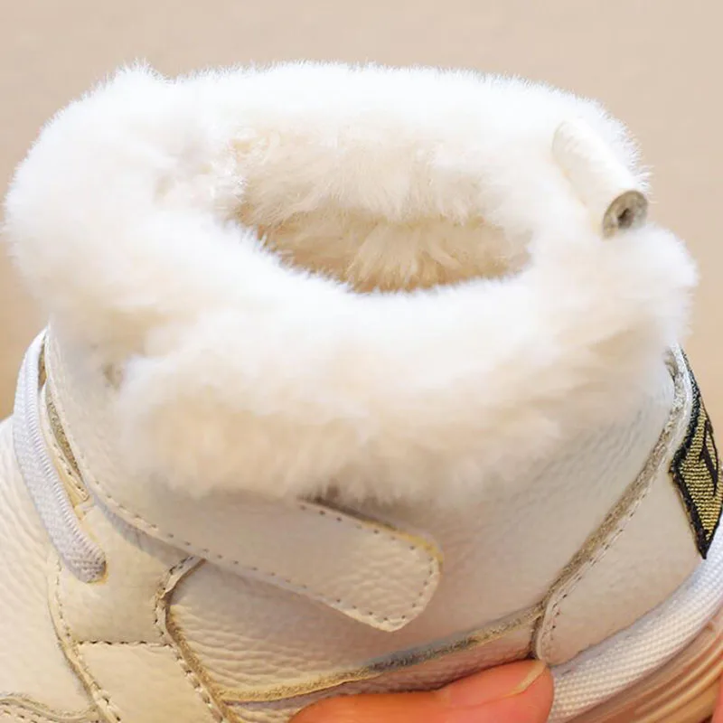 Winter Toddler Boy Boots Solid Color Plush 0-3years Infant Snow Boots
