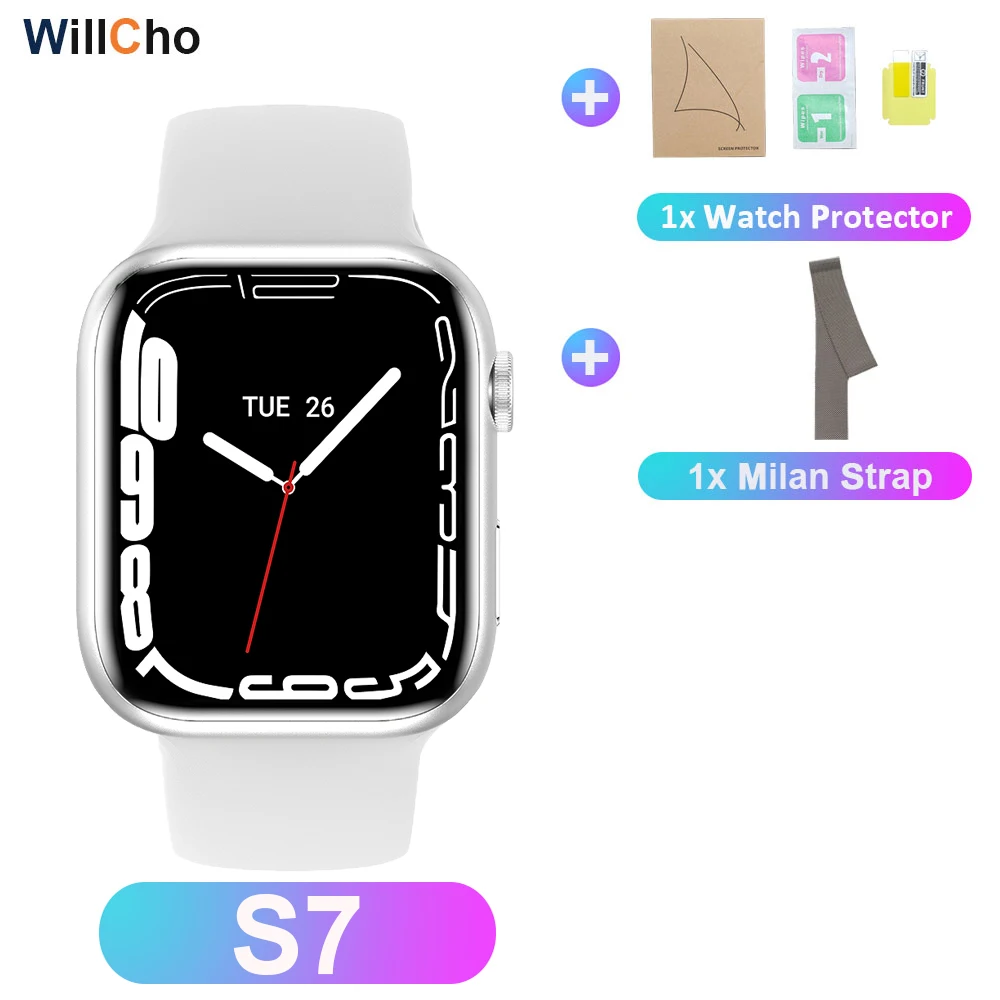 2022 S7 Smart Watch Iwo 14 Pro Nfc Voice Assistant Bluetooth Dial Answer Call Watch for Men Smart Watch Women Series 7 Pk W37Pro 