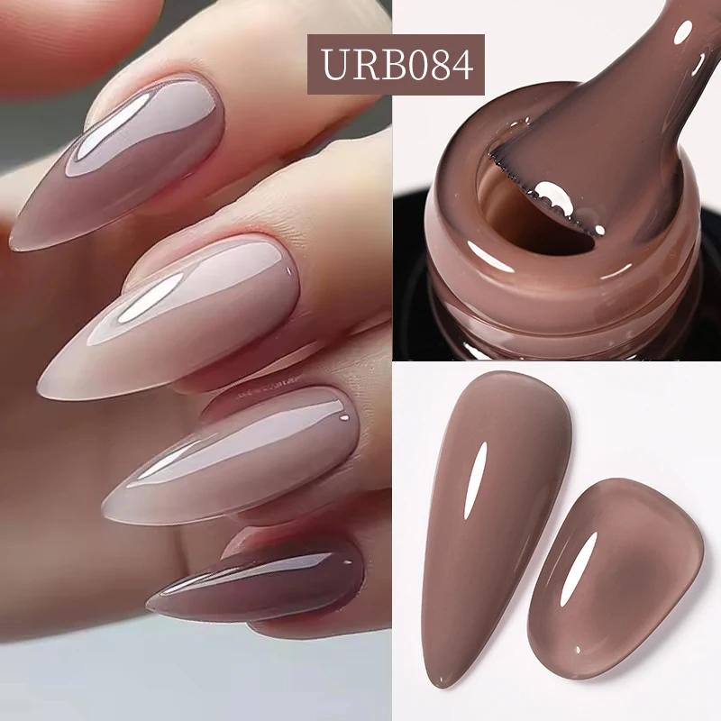UR SUGAR 7ml Dark Nude Rubber Base Gel Nail Polish Semi Permanent UV Gel LED Nail Art Varnish for Nails Manicure DIY Design