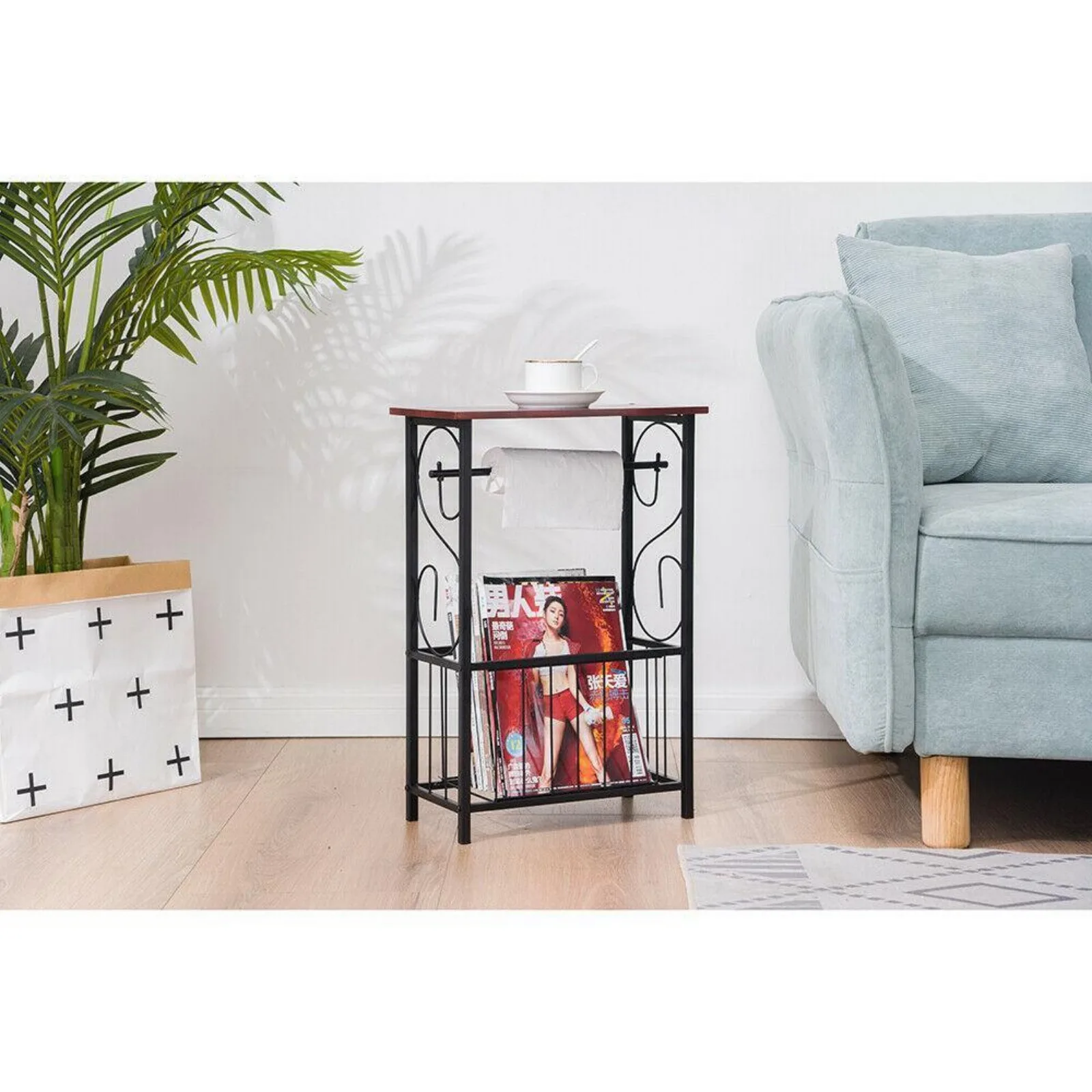 Magazine Toilet Paper Holder Small Bathroom Table Magazine Rack Stand Organizer United States