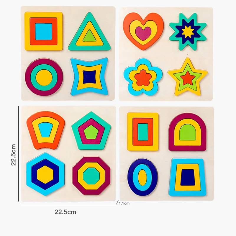 Montessori Toy Wooden Shape Peg Puzzles Educational Toy Kids Valentines Day Gifts for Ages 2~4 Kids Boys Girls Birthday Gifts wooden jigsaw puzzles wooden puzzle toys educational puzzles
