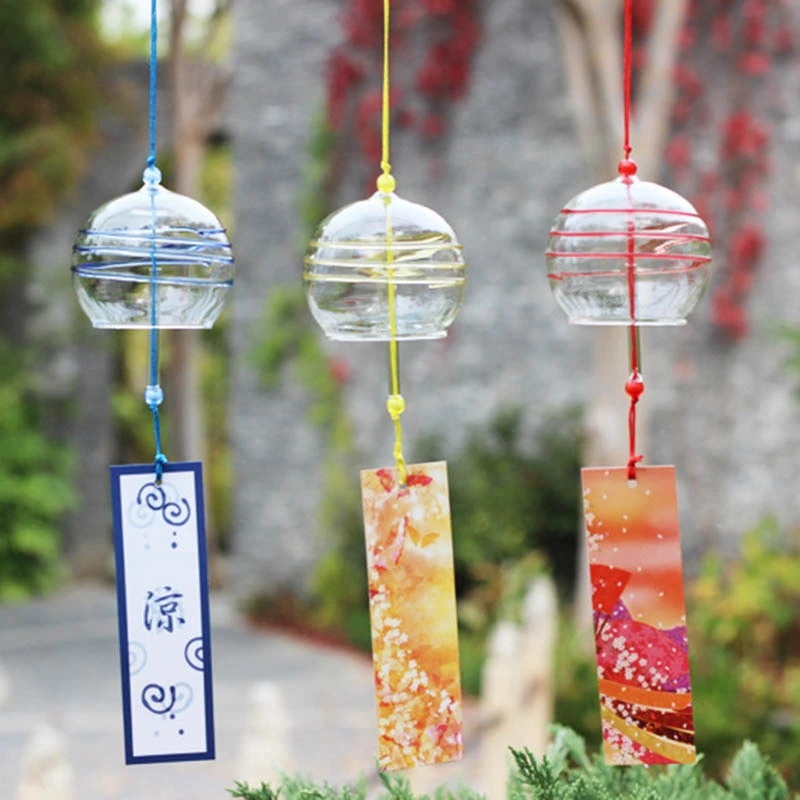 Kawaii Sakura Stained Glass Wind Chime - Aesthetic Room Decor with Harmonious Bell Sounds