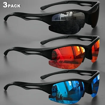 Unisex Half-Frame Polarized Sports Sunglasses (Single or 3-Pack) 1