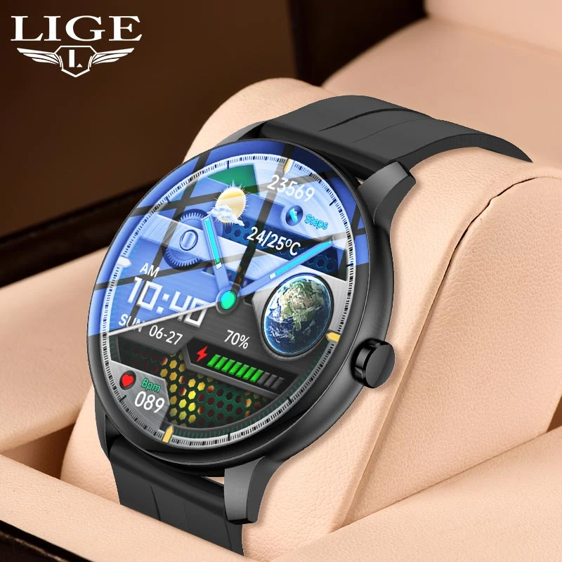 LIGE Smart Watch Men Bluetooth Call Bracelet Blood Pressure Monitor Clock Fitness Tracker Sports Watches Men's Smartwatch Women
