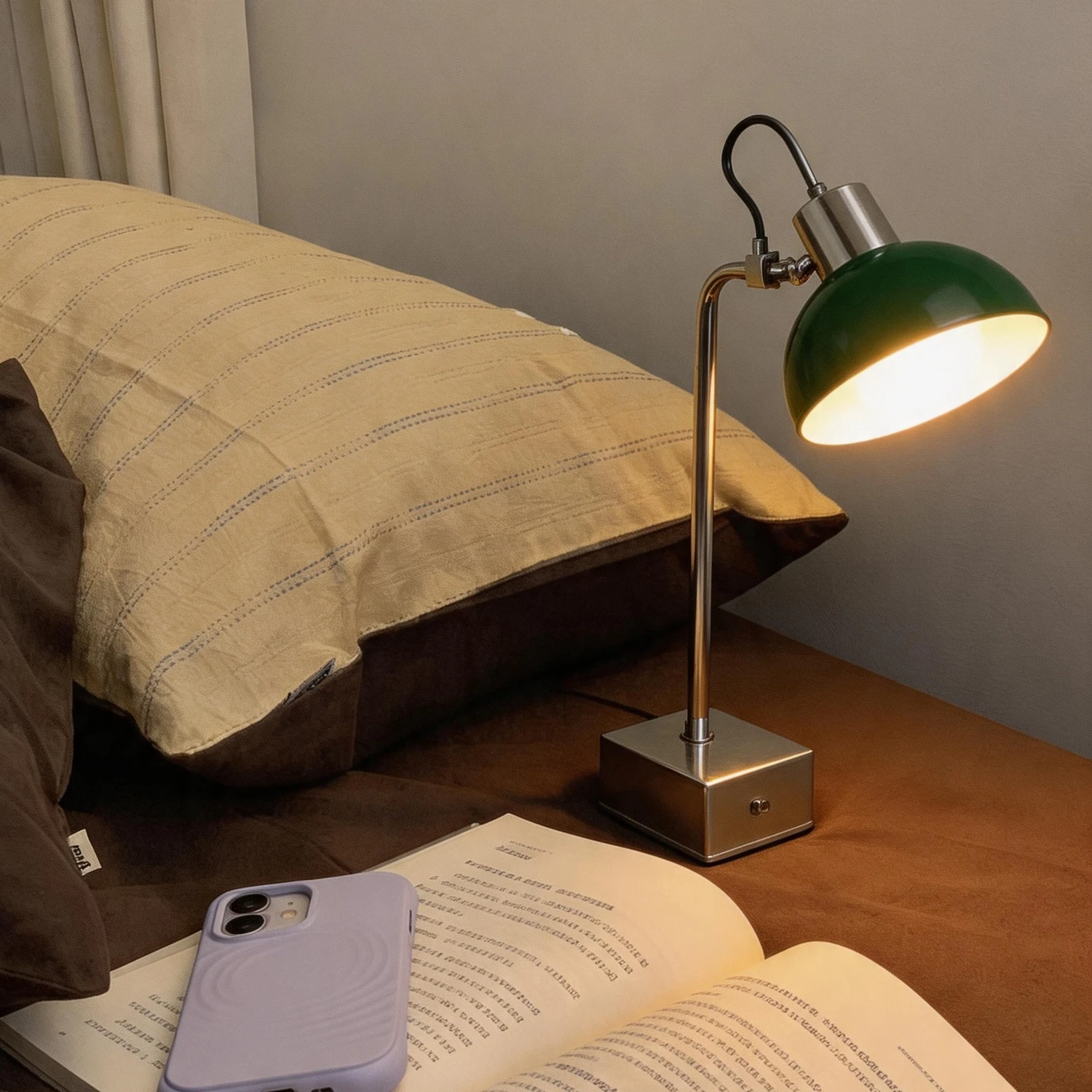 철제 테이블 램프 산업 스타일 플러그 포함 3가지 변경 가능한 조명 장식 침실용 LED 독서등 사무실 실내 가정용 조명