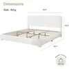 Bed Frame and Headboard, Boucle Upholstered Platform Bed Frame, Modern Style, Soft Rounded Corners, No Box Spring Required, 2