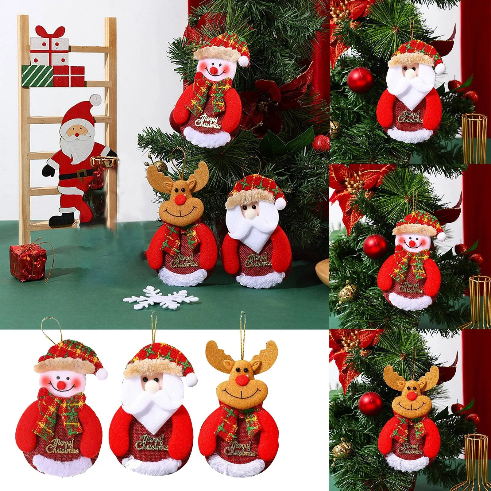

Санта-Клаус подвесная Рождественская елка 2023 украшение Navidad Noel креативный подарок вечерние Декор подвеска Новогоднее Рождество