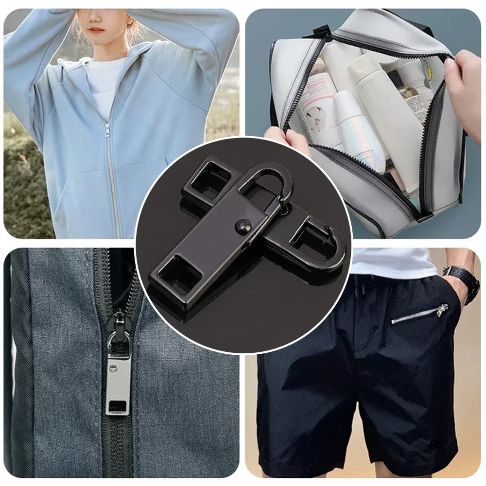 5/10PCS Metall Zipper Slider Puller Abnehmbare Instant Reparatur Kit DIY Nähen Ersatz Kleidung Gepäck Geldbörsen Universal Zipper – Detail 10