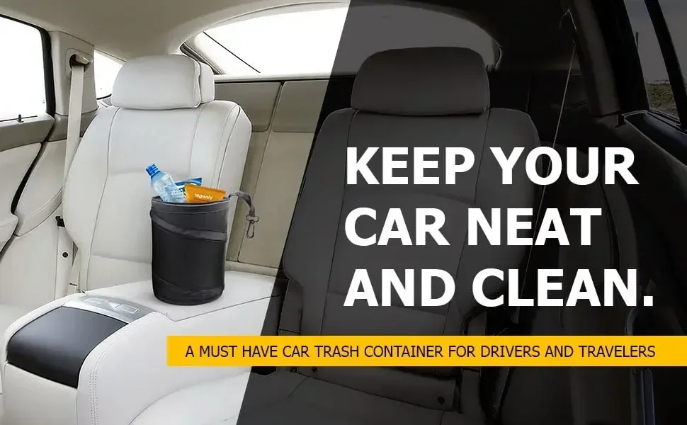 Coolinker Car Trash Can Portable Garbage Bin Collapsible Pop-up Water Proof Bag Waste Basket Bin Rubbish Bin 1 Pack car trash can