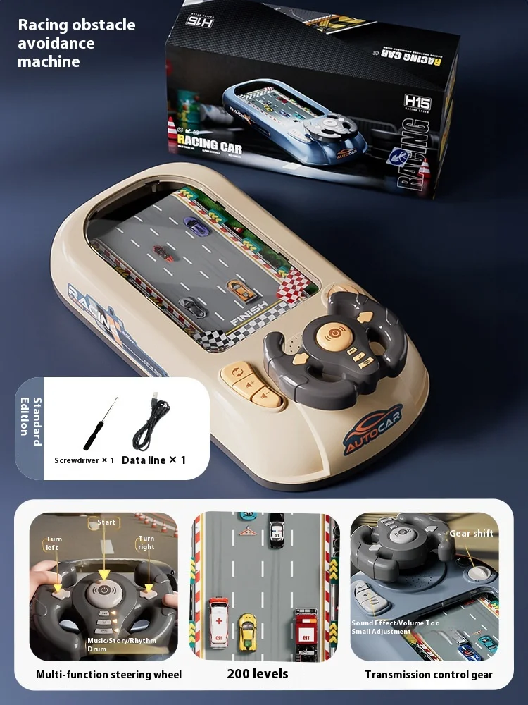 New Children'S Racing Game Console With Fun Obstacle Avoidance Adventure Puzzle Steering Wheel Toy Desktop Game 6