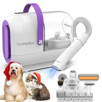 Homeika Dog Grooming Kit,3L Dog Hair Vacuum with 99% Pet Hair Suction Power,Silent Pet Vacuum Groomer,Dog/Cat Hair Removal Brush 1